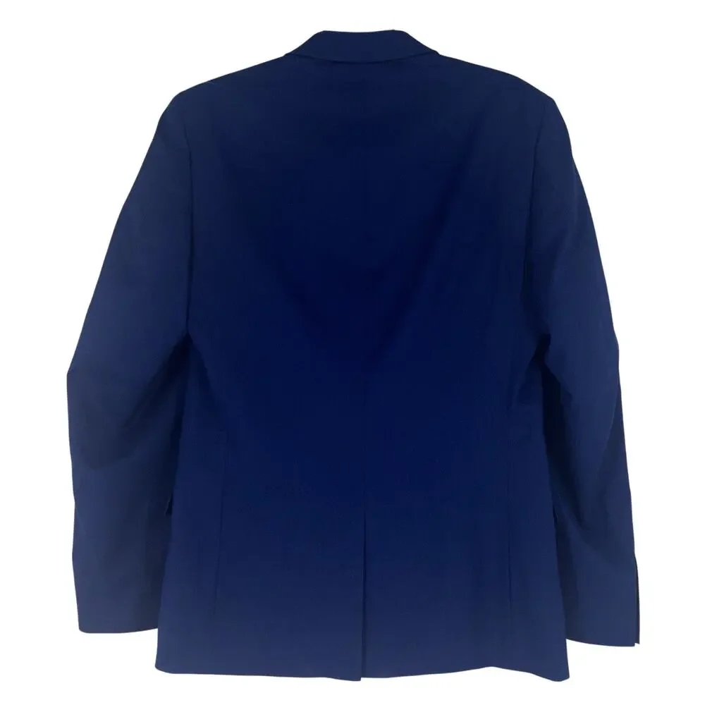 Billy‎ London Blazer Sport Coat Blue Size 38L 2-Button Single Vent Chest Pocket